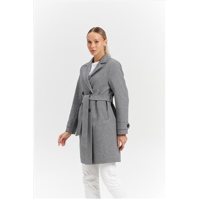 Пальто женское демисезонное 25570 (пепельный/ёлочка)