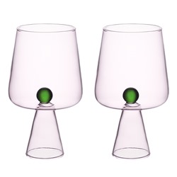 Набор бокалов для вина Orb, 400 мл, розовый/зеленый, 2 шт.