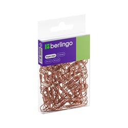 Скрепки 28мм, Berlingo, 100шт., цветные, ПВХ упак., европодвес, розовое золото