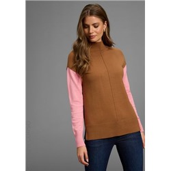 Pullover Rolli Kontrastarm