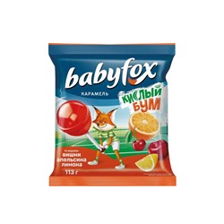 «BabyFox», карамель на палочке «Кислый бум», 113 г