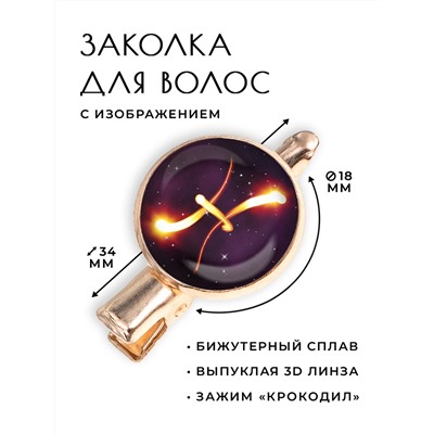HZF-0328 Заколка Знаки Зодиака - Рыбы