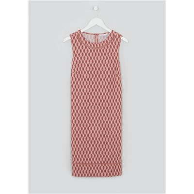 Sleeveless Printed Linen Shift Dress
