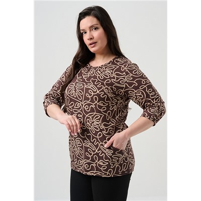 Женская блузка 21621 / коричневый