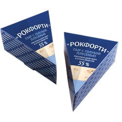 Сыр "Рокфорти" с голубой плесенью 55% сегмент 130г