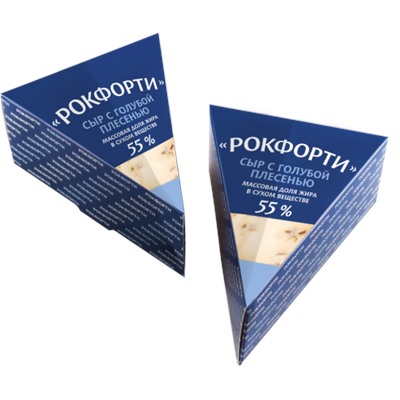 Сыр "Рокфорти" с голубой плесенью 55% сегмент 130г