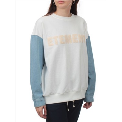 3266 WHITE/LT. BLUE Толстовка женская (95% хлопок, 5% спандекс)