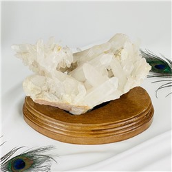 Радуга Самоцветов Друза Горного Хрусталя на подставке