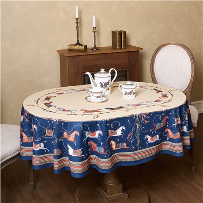 СКАТЕРТЬ ОВАЛЬНАЯ "PASSAGE"140Х300СМ ,БЕЖЕВЫЙ, 100% ХЛОПОК,ТВИЛ, ПРОПИТКА