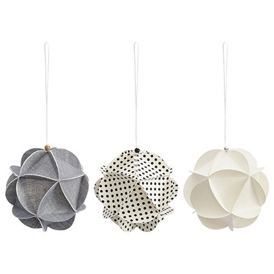 Набор елочных украшений из бумаги Fashion moments из коллекции New Year Essential, 3 шт.