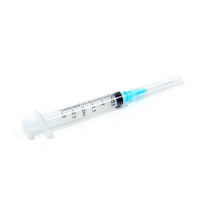 Шприц трехкомпонентный одноразовый стерильный 2 мл, с иглой 23G 0.6×32 мм