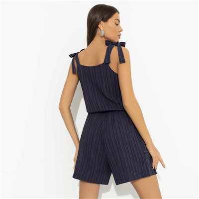 Комбинезон из фактурной ткани с карманами, А так интересней (blue)