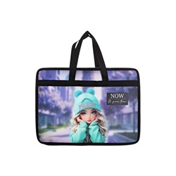 Папка с ручками А4, 100x250x340 мм, deVENTE "Paris Girl", пластик, ручки-текстиль, для деовчки