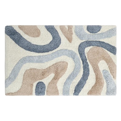 Коврик для ванной Flow серо-синего цвета из коллекции Ethnic