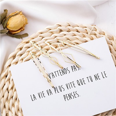 Набор заколок-невидимок для волос 10 шт. металлические. Цвет: Золото