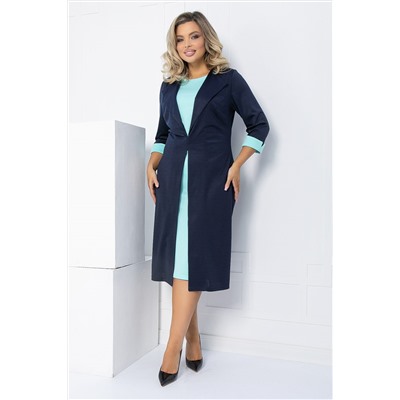 Платье На шпильке (синий/мята) П12678-4
