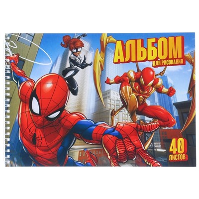 Альбом для рисования А4, 40 листов 100 г/м², на пружине, «Человек-паук»