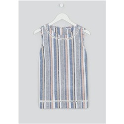 Stripe Sleeveless Linen Top