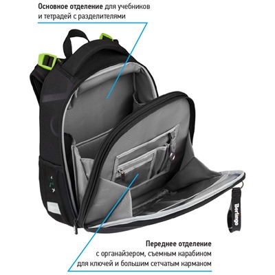 Ранец Berlingo Expert Max "Gaming Zone" 37*28*16см, 2 отделения, анатомическая спинка, дождевик в комплекте