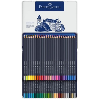 Карандаши цветные Faber-Castell "Goldfaber" 48цв., круглые, заточен., метал. коробка