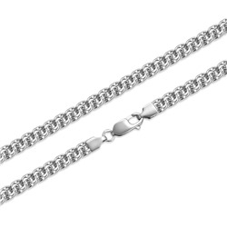 Цепь Бисмарк с алмазной огранкой родированный