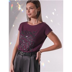 Нарядная футболка с принтом пайетками