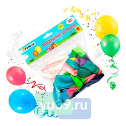 Воздушные шарики Paterra круглые разноцветные без рисунка, d=30 см., 30 шт.