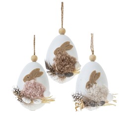 GAEM Изделие декоративное подвесное "Яйцо" (блок 6шт), L5 W6 H9 см, 3в.