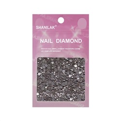 Nail Art Стразы для ногтей микс размеров, серебристый