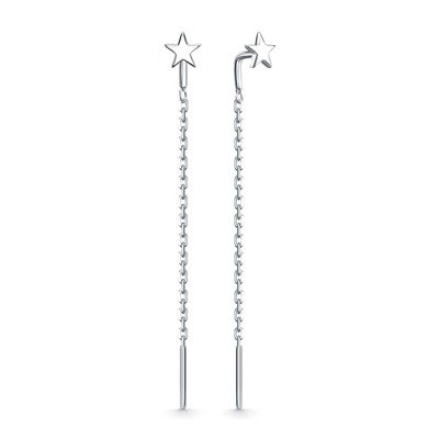 Серьги родированные серебро 925*