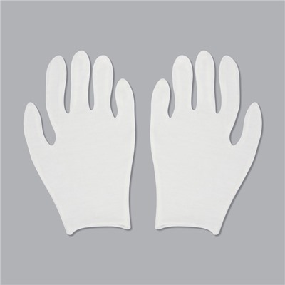 Перчатки хлопковые, набор 12 пар, размер M, белые