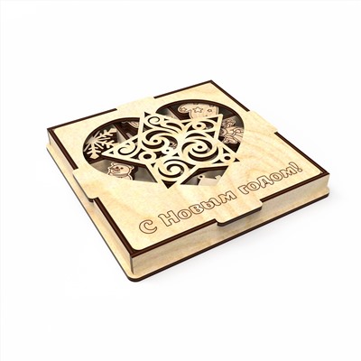 Коробочка с новогодними игрушками (звезда)