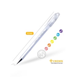 Ручка гелевая цветная Crown HJR-500P, чернила пастель белая, узел 0.8 мм
