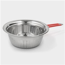 Дуршлаг«Эдвин», 39×24×9 см, с ручкой, нержавеющая сталь, ручки МИКС