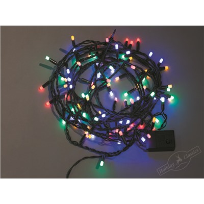 Электрогирлянда "Праздник" уличная 120 разноцветных LED огней постоянного свечения, черный каучуковый кабель, с коннектором, 12 м