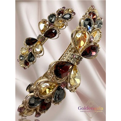 Заколка автомат для волос с кристаллами «Блеск элегантности» ЭЛЗ12/05