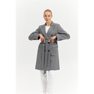 Пальто женское демисезонное 26897 (пепельный/ёлочка)