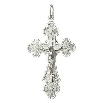 крест из серебра штампованный белый