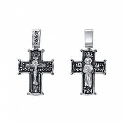 Крест (свт. Николай) из серебра литье частичное чернение