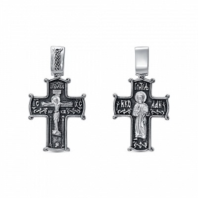 Крест (свт. Николай) из серебра литье частичное чернение