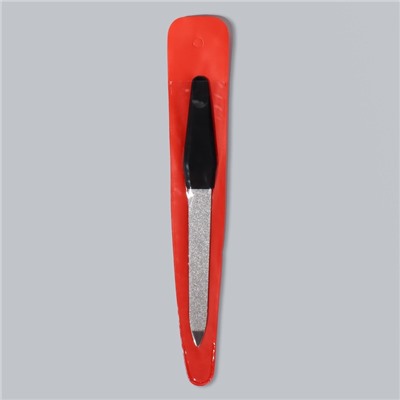 Пилка металлическая для ногтей, 12 см, чёрная, цвет серебристый