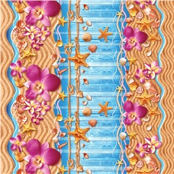 Вафельное полотно набивное / Лагуна 1