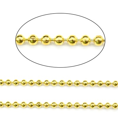 Цепочка для украшений, шарик 1,3мм, цв.золотистый, 50см