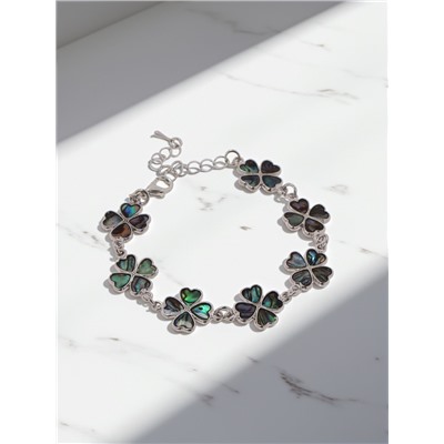 Браслет «Галиотис» клевер, длина 17 см + доп.цепочка 5 см