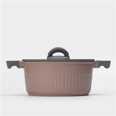 Кастрюля KUKMARA Stella, 3.2 л, d=23 см, h=11 см, стеклянная крышка, антипригарное покрытие, литой алюминий