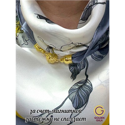 Платок на шею с украшением шелковый Арт 2530/14