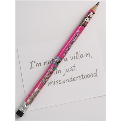 Карандаш ч/графитный с ластиком "Kuromi", с голографческой пленкой