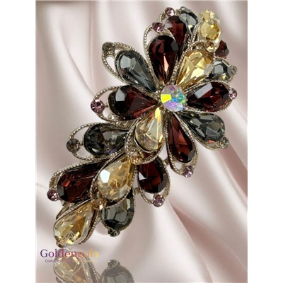 Заколка автомат для волос с кристаллами «Блеск элегантности» ЭЛЗ8/01