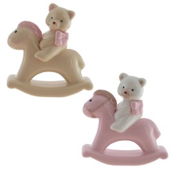 Фигурка декоративная "Мишка на лошадке", L8 W3,5 H8,5 см, 2в.