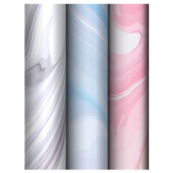Бумага упаковочная 70*100см MESHU "Marble" 80г/м2 ассорти 3диз MS_62828/Россия